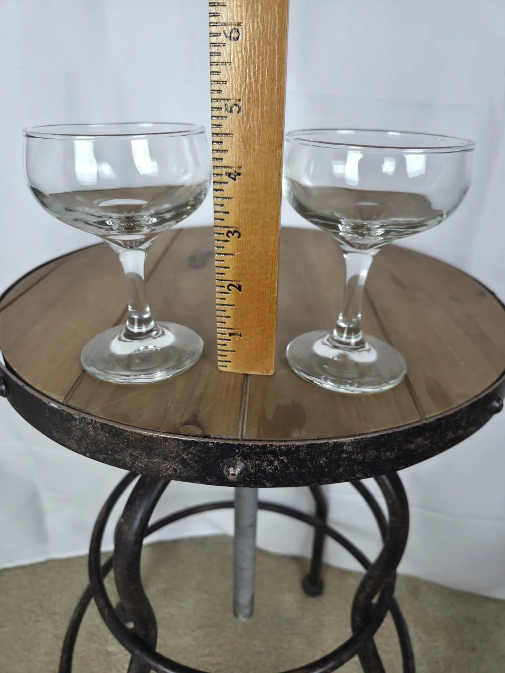 Clear Glass Coupe Cocktail Glasses - Set of 2
